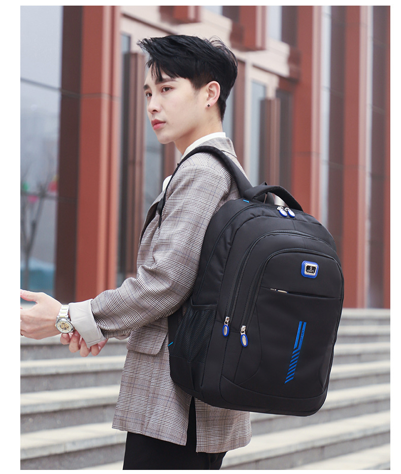 837g Weight Polyester Lining Material Zipper Closure Type Double Shoulder Straps Strap Type Zipper Backpack Bags Type School, Daily Occasion Oxford Cloth Material Waterproof Function School Backpack Backpack Solid Color Pattern All Seasons Season Unisex Gender Classic Style Style Square Shape Large Size Waterproof Solid Color School Daily School Backpack 26