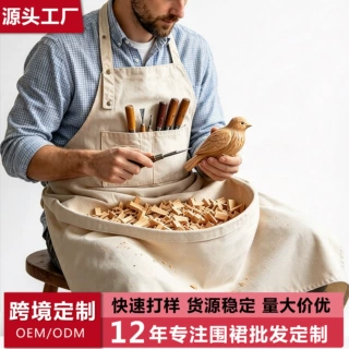 跨境外贸帆布围裙木工大口袋木屑收集围裙工作服定制logo工厂批发