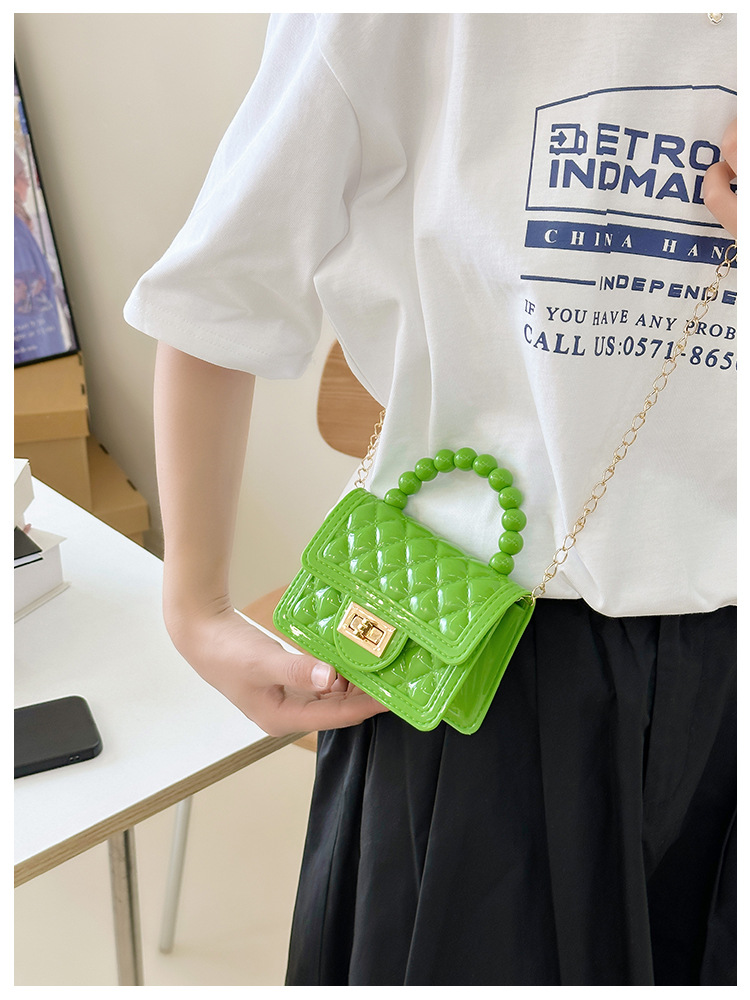 157g Weight Polyester Lining Material Flip Cover Closure Type Single Shoulder Strap Strap Type Jelly Bag Bags Type Casual, Holiday Occasion PVC Material Solid Color Pattern All Seasons Season Women's Gender Basic, Classic Style Style Square Shape Small Size Women's Small PVC Solid Color Basic Classic Style Square Flip Cover Jelly Bag 8