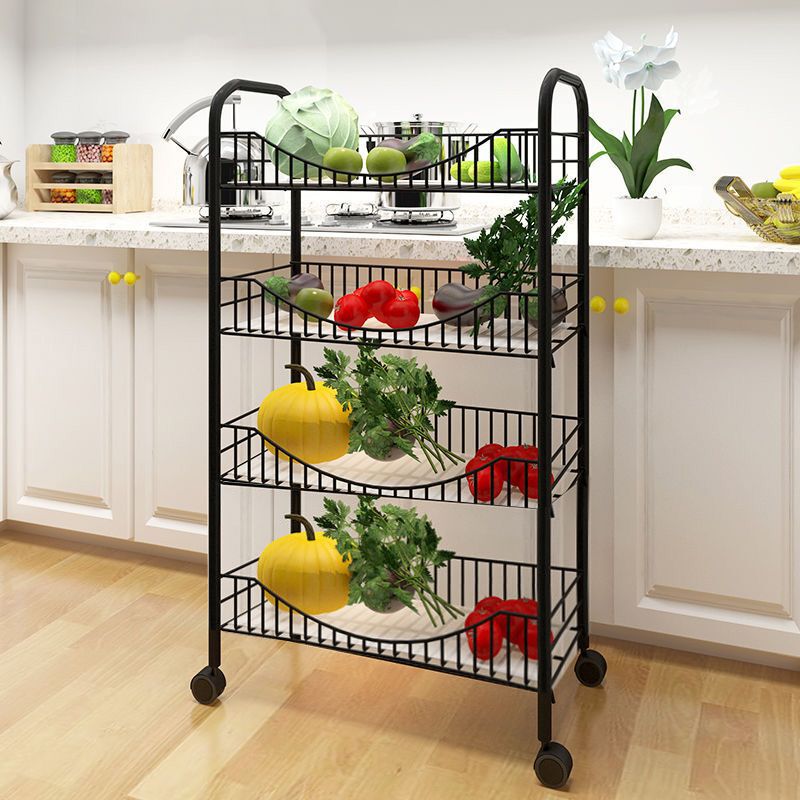 Wheeled Kitchen Living Room Bathroom Storage Rack Vegetable Rack Fruit Vegetable Basket Storage Storage Basket Multi-Layer Organizing Cart