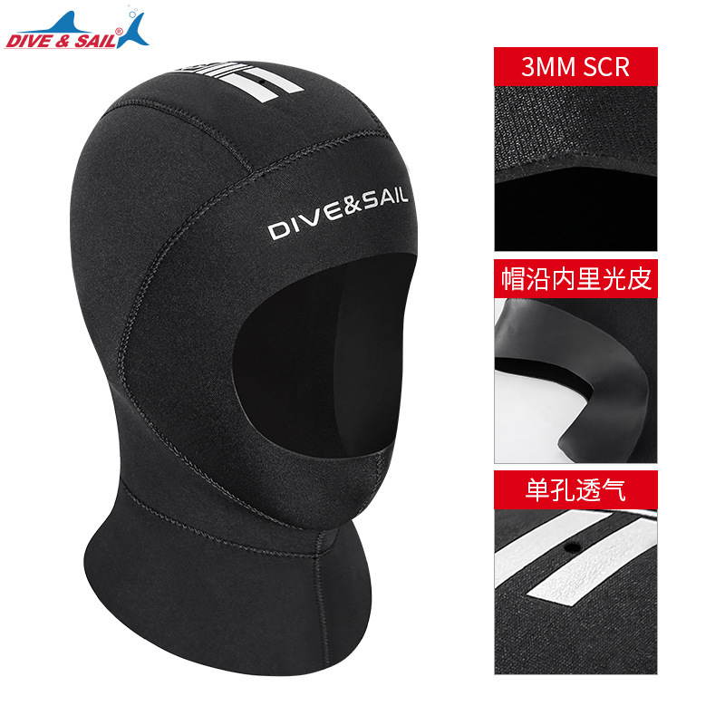 Dive&Sail Diving Cap 3mm Warm Swimming Surfing Diving Hood Raglan Exhaust Cold-Proof Snorkeling Winter Swimming Cap Dive&Sail Diving Cap 3mm Warm Swimming Surfing Diving Hood Raglan Exhaust Cold-Proof Snorkeling Winter Swimming Cap