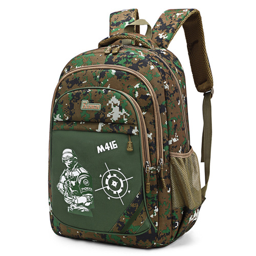 Manufacturer of cross-border schoolbags for primary and secondary school students, boys and girls, camouflage schoolbags for grades 1-3-6, large-capacity spine-protecting backpacks