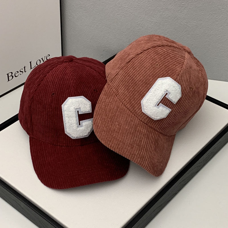 Mode Cord Baseball Kappe Damen Buchstabe C Snapback Hut Frauen Einkaufen Dress Up Einstellbare Casual Caps Hip Hop Hüte – Detail 3