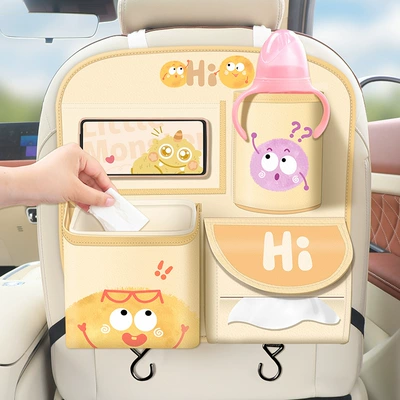 Car Storage Hanging Bag Multi-function Car Seat Back Storage Rack Rear Tissue Box Trash Can Storage Box