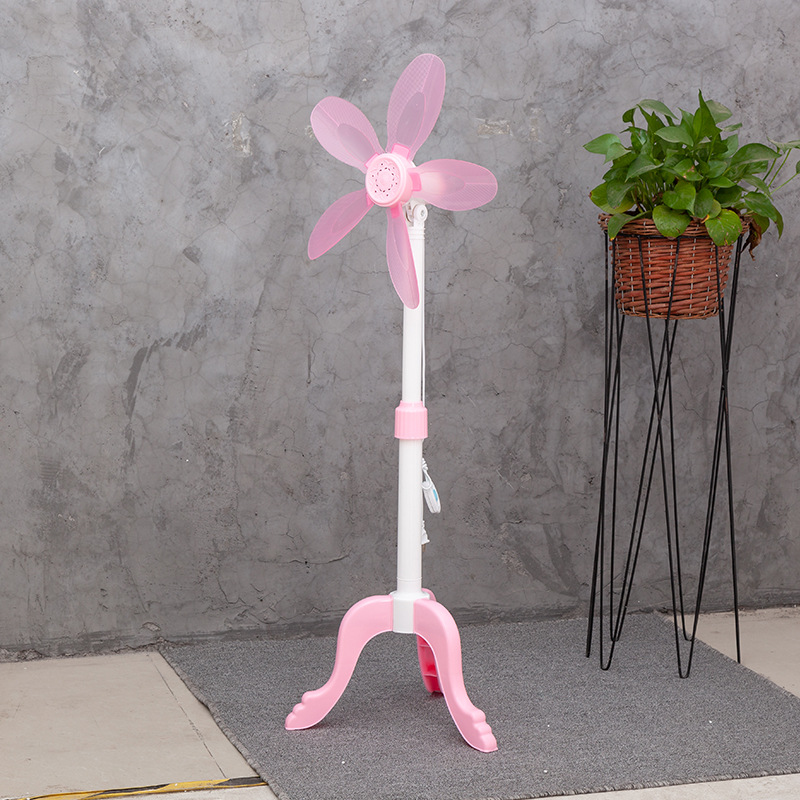 Five-Leaf Ground Floor Electric Fan Household Dormitory Small Fan Bedside High Wind Portable Small Stand Fan