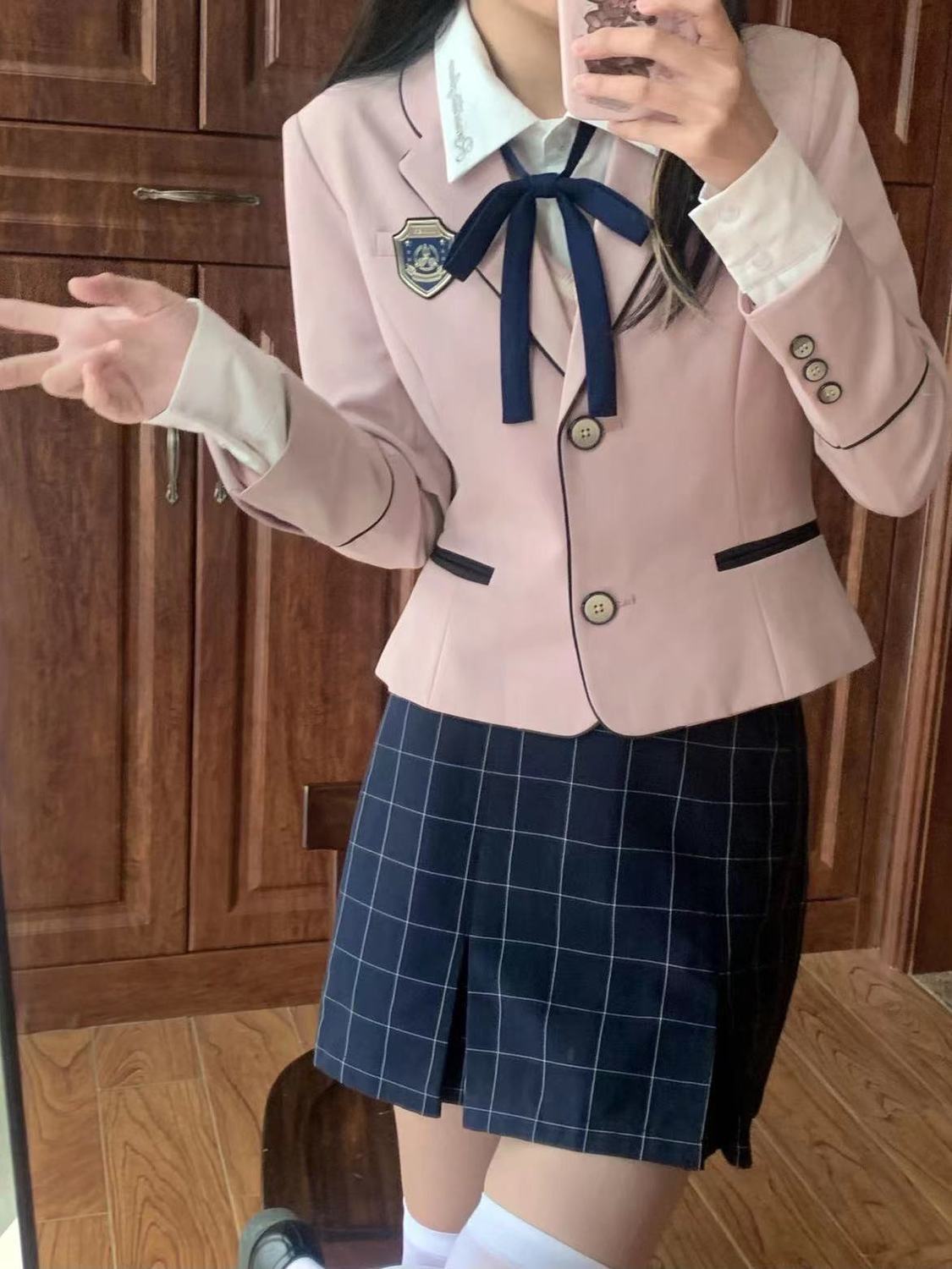 Mrs. Flowerbell Jiangnan Academy Style Jk Uniform Set 2025 Spring and Autumn New Original Pink Girl Suit