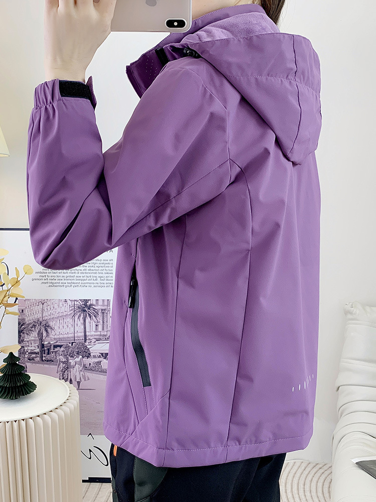 Primavera y otoño al aire libre ropa de asalto para mujeres delgada transpirable alpinismo con capuz cardigan chaqueta impermeable a prueba de viento camisa de senderismo