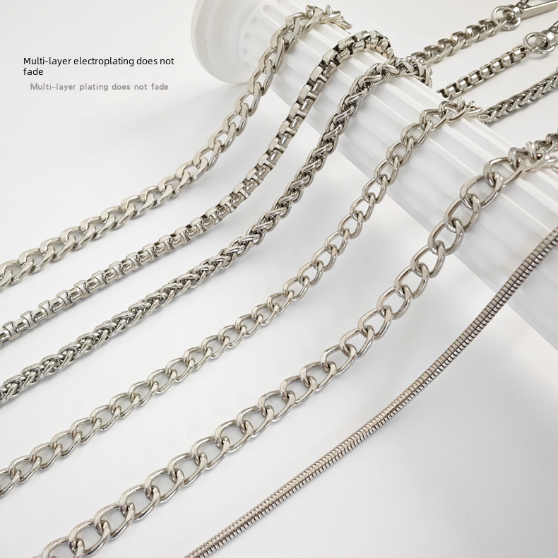 In stock wholesale luggage hardware accessories chain bag chain elegant DIY woven shoulder strap bag with metal bag chain