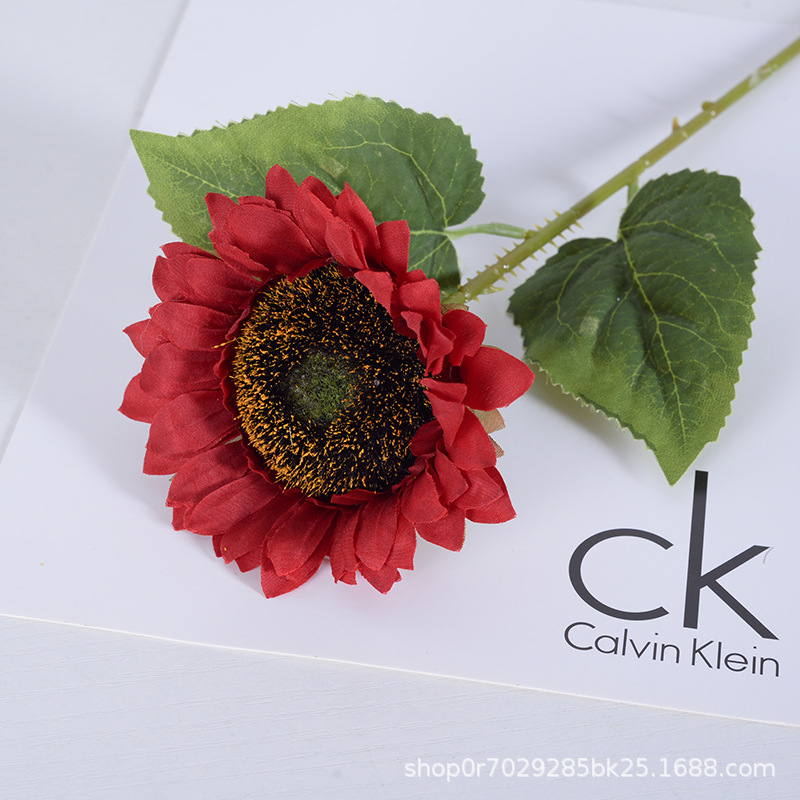 Flores de sol de estilo europeo de una sola flor de sol para el hogar decoración de la sala de estar sardenas flores falsas flores de sol flores artificiales