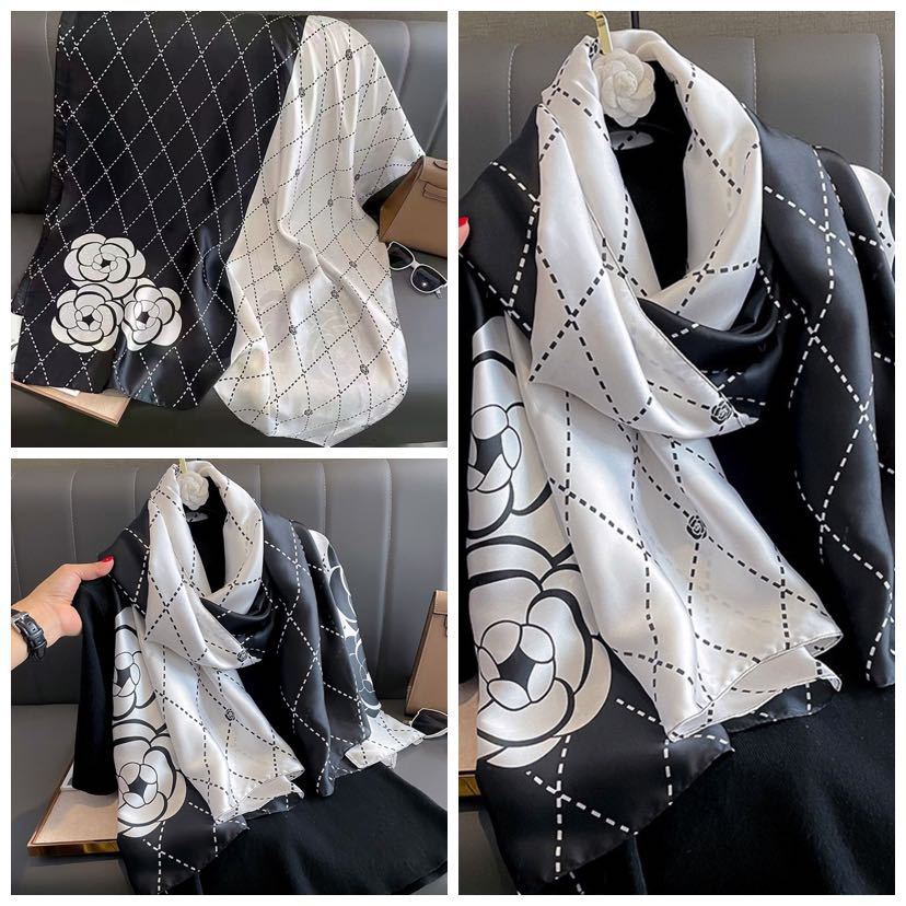 Verano nuevo estilo bufanda de seda de alta gama damas todo fósforo seda de morera bufanda de moda gran marca imitación seda protector solar chal exterior