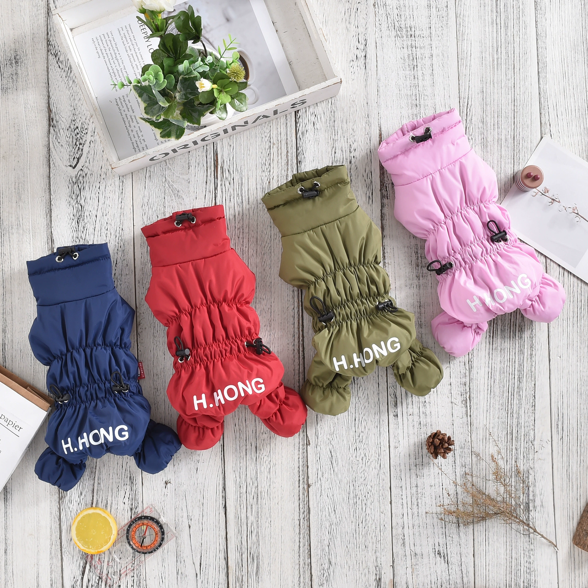 Ветрозащитная хлопчатобумажная одежда с высоким воротником, бархатная осенью и зимой, утолщена, теплая и холодостойкая, собачья одежда