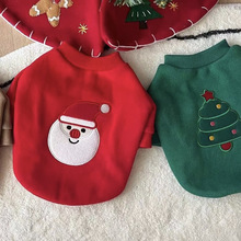 秋冬新品圣诞款加绒宠物卫衣泰迪比熊马尔济斯狗狗猫咪小型犬衣服