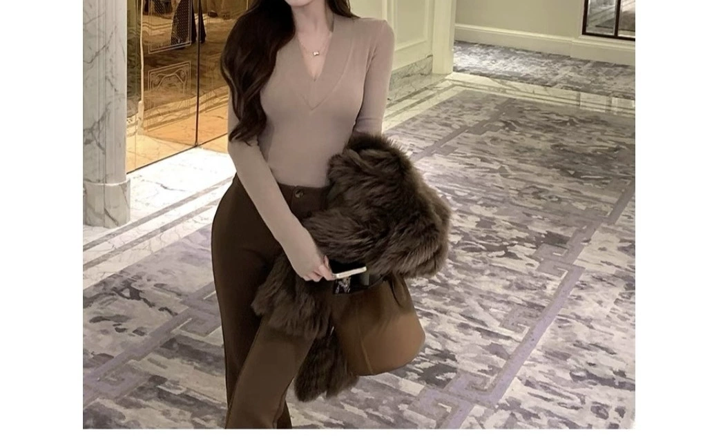 Осенняя и зимняя корейская версия текстурированная нижняя рубашка с длинными рукавами