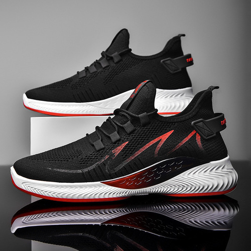 Sports shoes, men's running shoes, outdoor fly woven breathable trendy shoes, new summer men's shoes, casual Korean style comfortable men's shoes