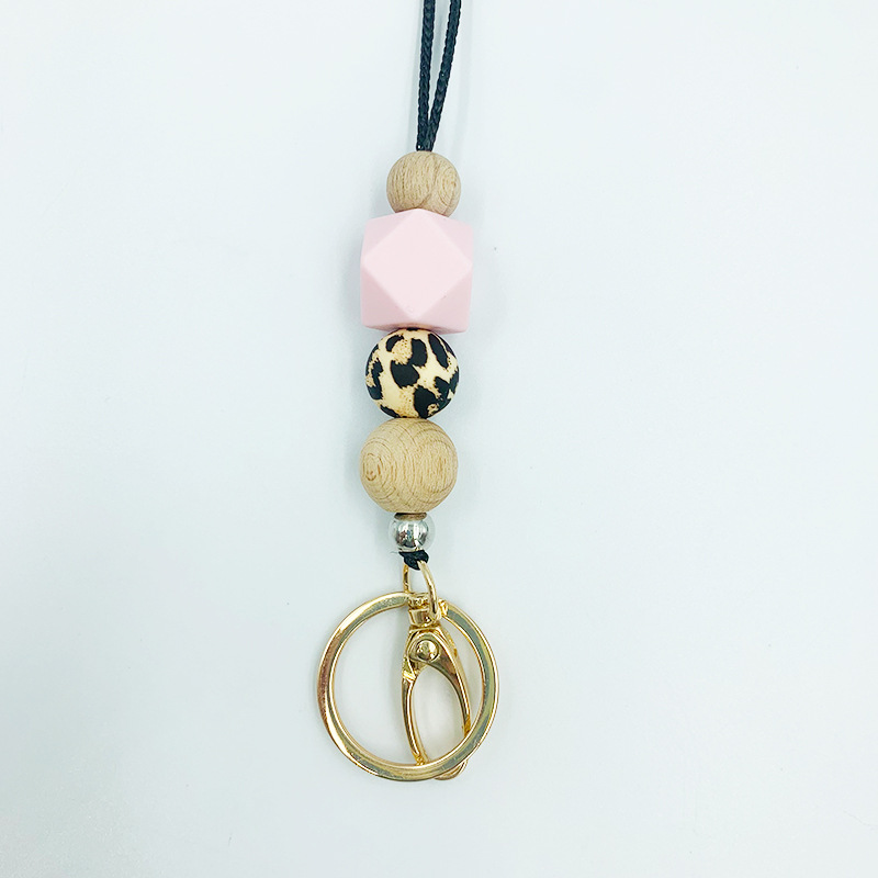 Amazon nuevo collar de insignia versátil maestro enfermera ID de estudiante Cordón de identificación de silicona con cuentas cordón llavero