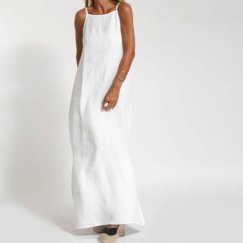 2026 New Spring and Summer Cross-Border Women's Casual Skirts Cotton and Linen Suspender Dresses High-End and Elegant Women's Summer Fashion