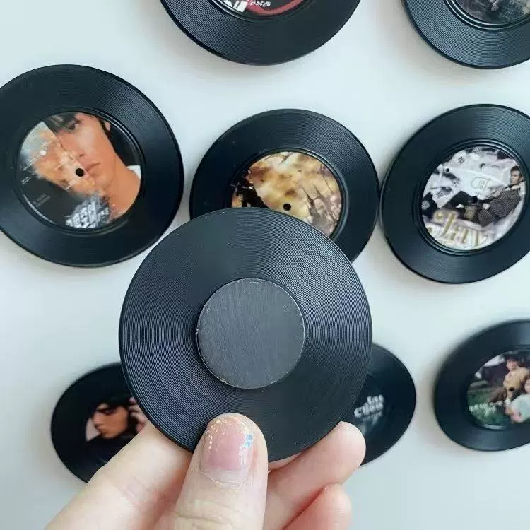 Nfc rotating refrigerator magnet magnetic vinyl record music cd creative concert support materials mini customization