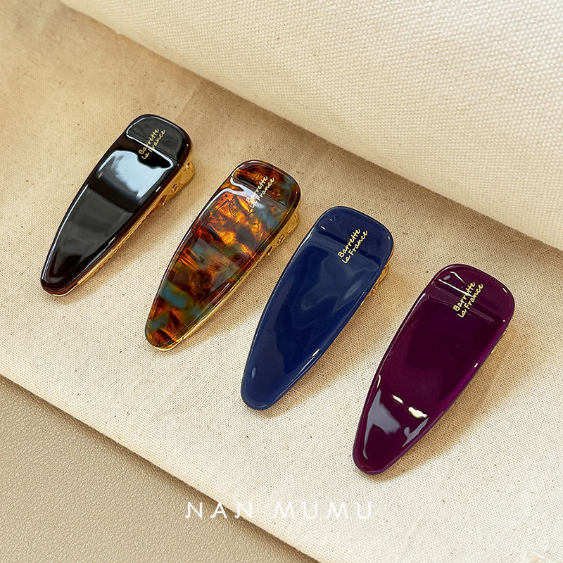 Korean 2025 New Style France Side Bangs Clip Acetate Forehead Hairpin Large French Duckbill Hair Clip