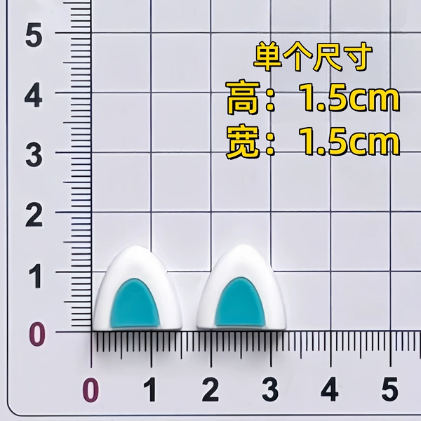 White dark blue ear