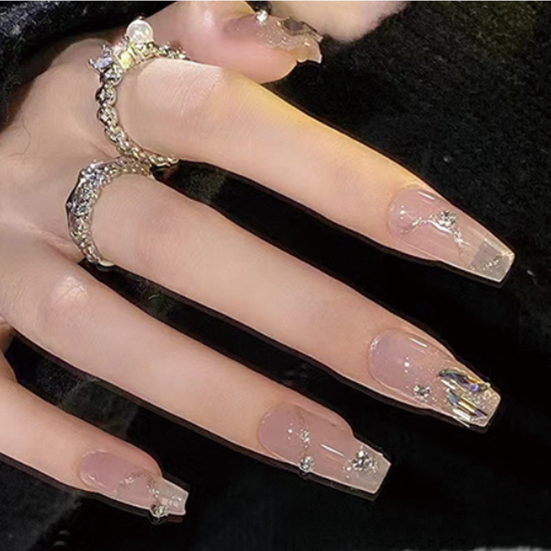 Environmental Protection Removable Diamond Manicure Pieces High-grade Pure Desire Girls Flash Gentle Temperament Line Wear Armor Environmental Protection Removable Diamond Manicure Pieces High-grade Pure Desire Girls Flash Gentle Temperament Line Wear Armor