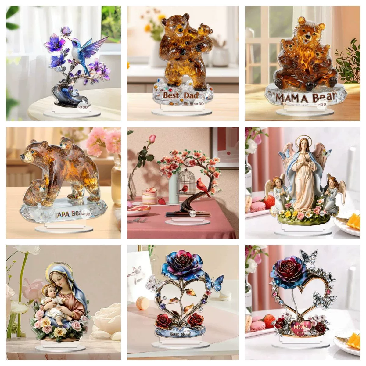 Трансграничный подарок ко Дню матери, чтобы подарить семейный рабочий стол декоративные украшения статуи животных и растений легкие роскошные настольные винные шкафы украшения