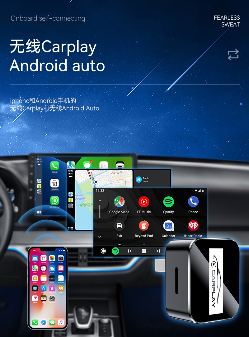 Hot Selling Wired to Wireless Carplay Module 2in1 Car Smart Box Android Autocarplay Box