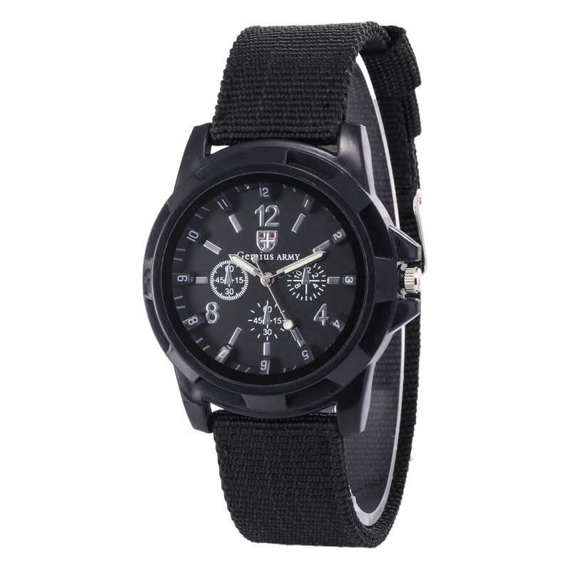 Nuevo negocio casual multi-funcional al aire libre luminoso reloj de los hombres correa de tela estudiante reloj de cuarzo