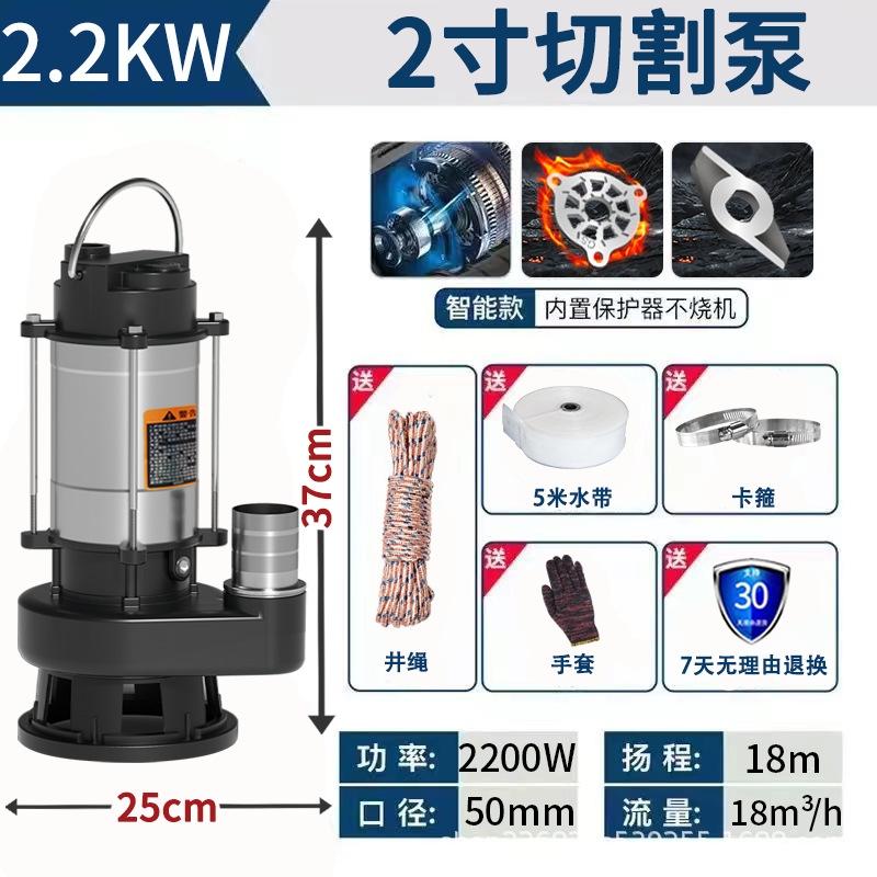 Pequeña bomba de agua agrícola bomba de corte bomba de aguas residuales bomba sumergible doméstica bomba de alta elevación 220V bomba de riego