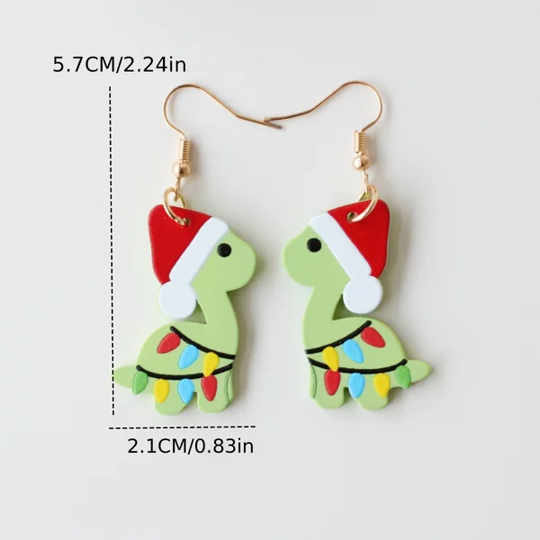 Cross-Border Popular Cute Cartoon Gingerbread Man Acrylic Earrings Christmas Tree Pendant Earrings Wholesale