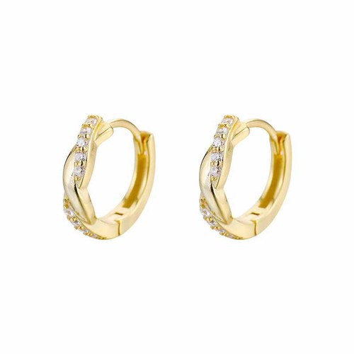  New Women's Sparkling Diamond Braid Rope Retro Lightweight Luxury Earrings Net Pop Simple Earrings Earrings