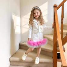 跨境亚马逊女童长袖西装网纱裙二件套新款童装礼服秋款套装SH5161