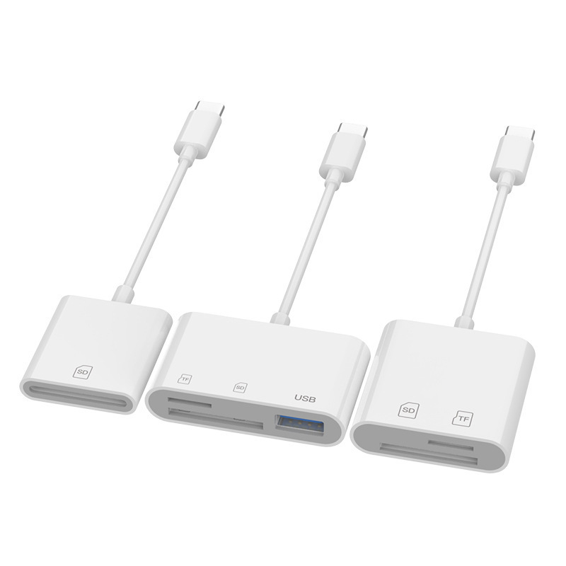 Suitable for Apple Huawei Mobile Phone Card Reader Apple Type-C to Sd/Tf All-In-One Memory Card Otg Converter