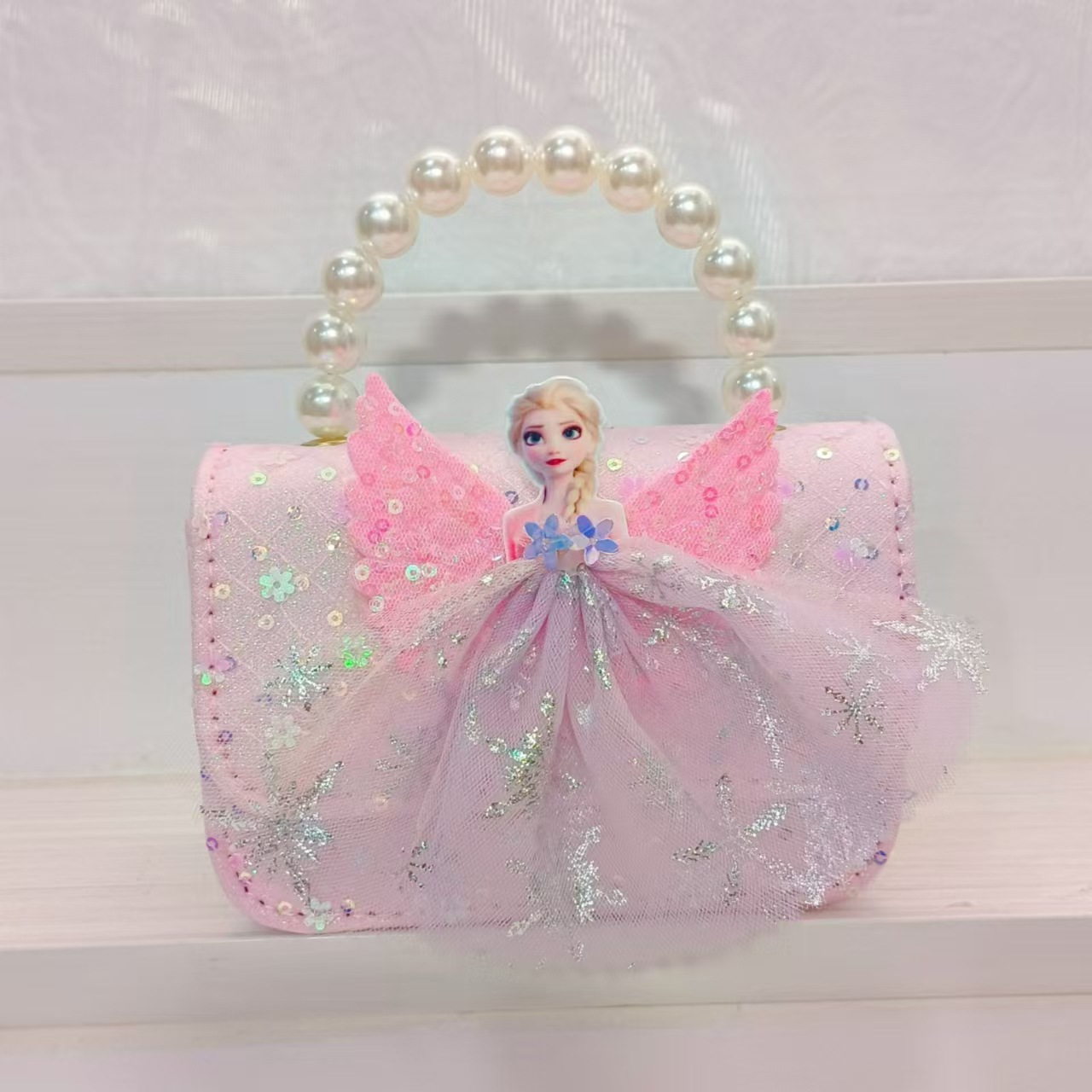 Bolso portátil de la princesa de perlas, bolso cuadrado, accesorios, bolso de cadena, bolso de Año Nuevo, bolso de Año Nuevo, regalo del Día de los Niños, 1 de junio