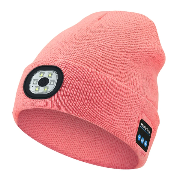M1-BL10-Six-Light Bluetooth Light Cap-Pink
