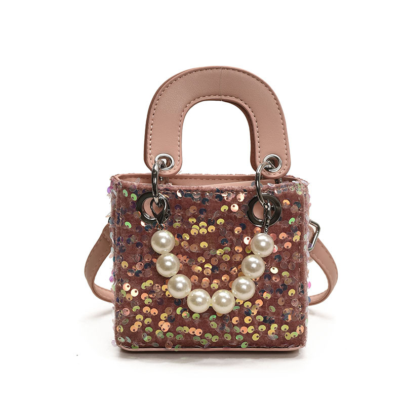 Moda coreana de sequillas niñas bolso de hombro dulce perla bolso de mano bebé nuevo mini bolso para niños