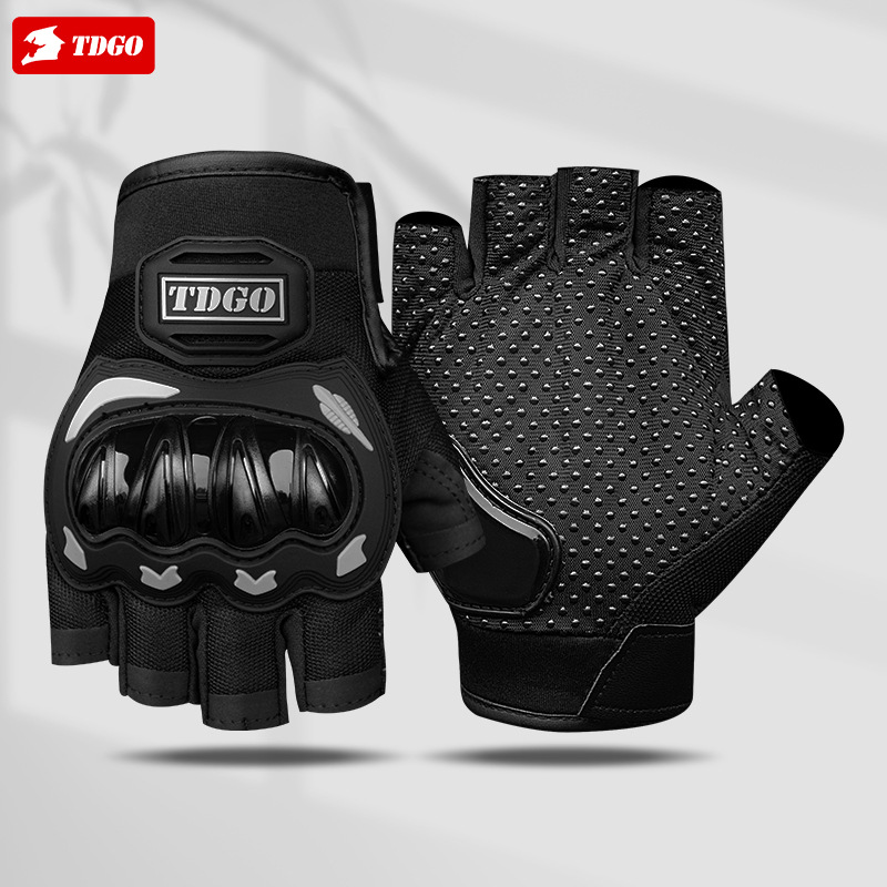 Electric vehicle and motorcycle riding gloves, half-finger summer anti-fall motorcycle gloves, summer riding protective gear for men