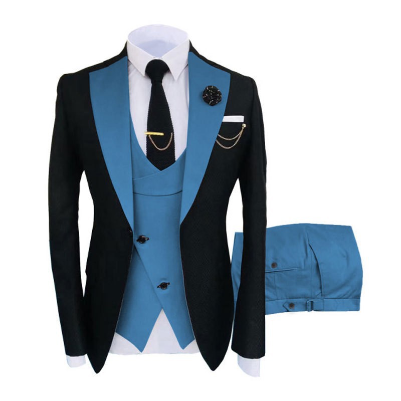 Men's Clothing Men's suit three piece suit Korean version slim fit business banquet host clothing groomsmen suit new_voghion.com