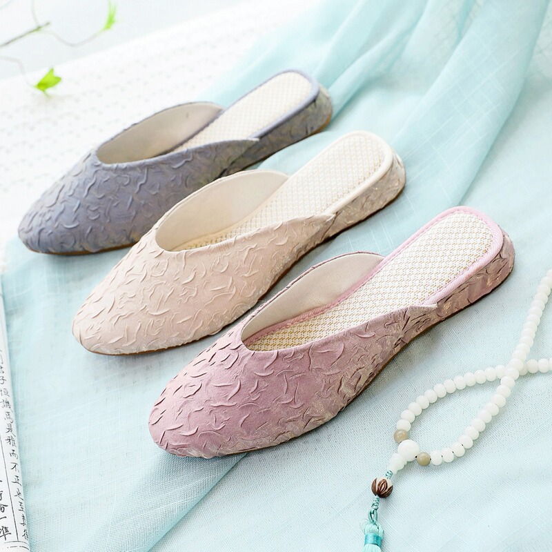 Slippers Solid Color Baotou Slippers Summer Slippers Cloth Shoes Women's Shoes 2022 Spring/Summer New