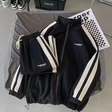 欧货休闲外贸女套装春秋宽松开衫卫衣长袖长裤学生运动服两件套潮