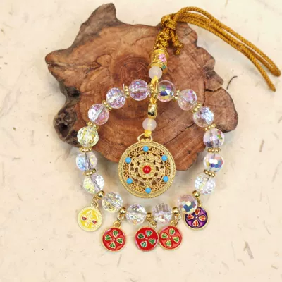 Hanging Ornament, Multicolor Abacus Lock, Car hanging - five-blessings-are-complete