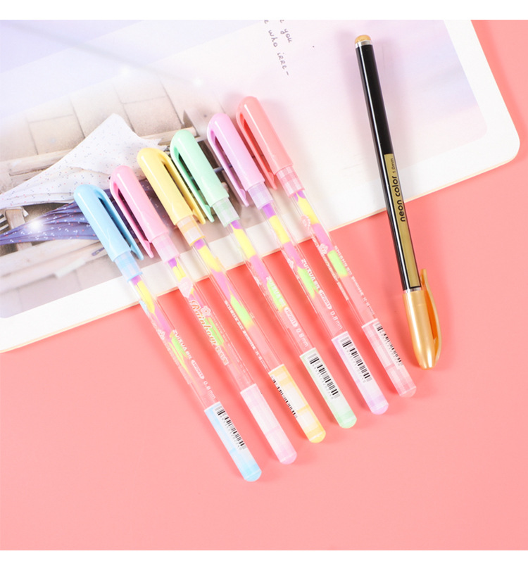 120g Weight Creative Crayon Glitter Fluorescent Pen Rainbow Pen Set