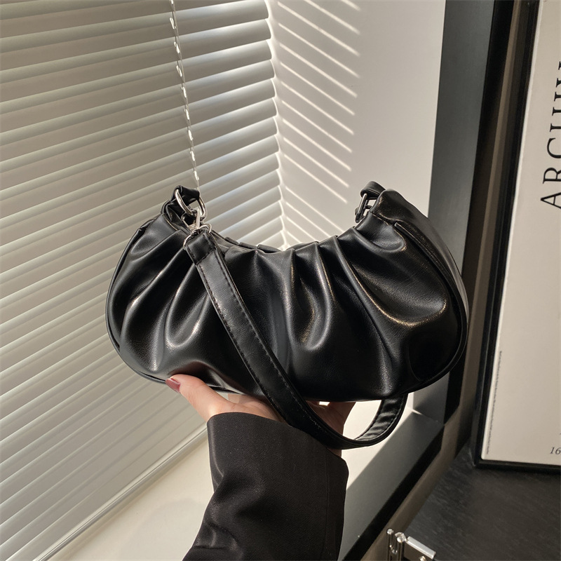 Bolso de nube para mujer 2025 nuevo bolso plisado de moda de moda bolso de axila versátil de gran capacidad bolso de un solo hombro de nicho