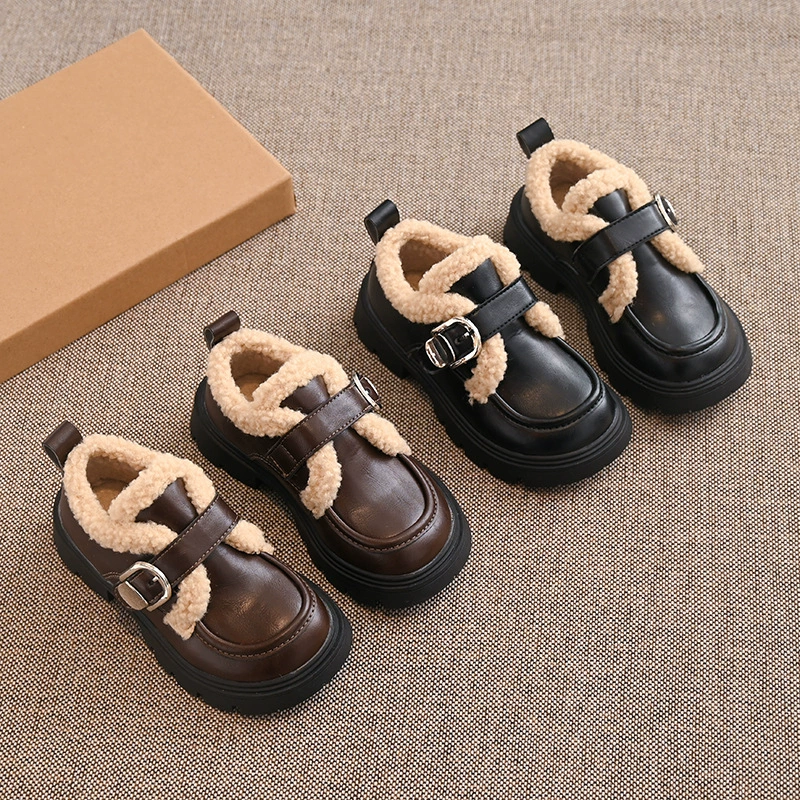 Обувь для девочек Детская принцесса маленькая кожаная обувь 2024 новая осень и зима