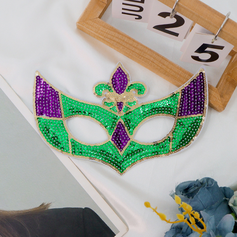 Máscaras de fiesta de carnaval nuevo tricolor sequinilla mitad cara carnaval temático eyewear exclusivo transfronterizo