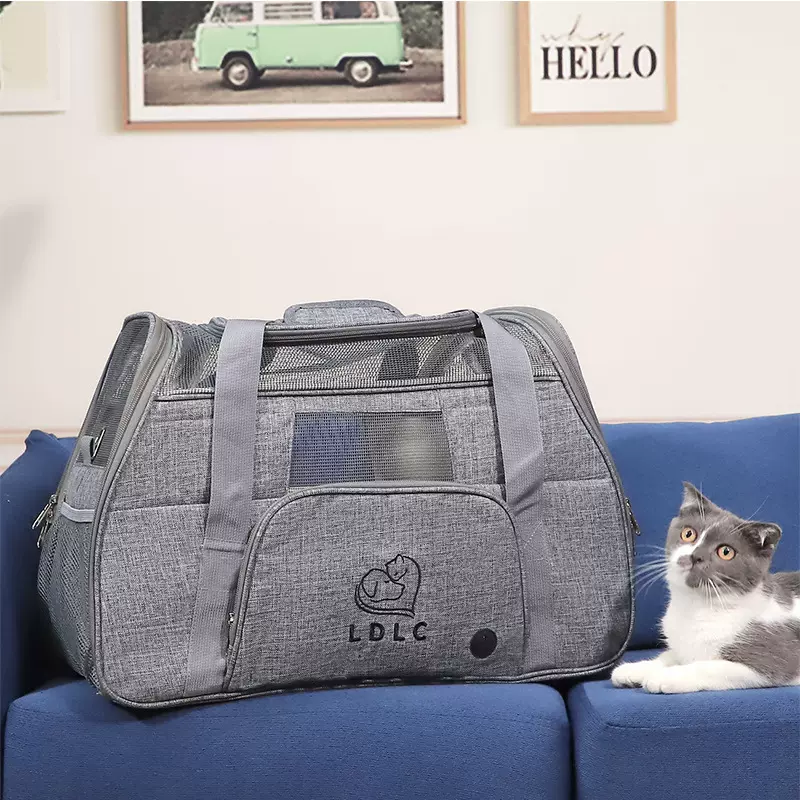 祺晟LDLC猫包大容量批发透气折叠单肩宠物外出包 外出便携宠物包