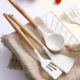 Wholesale Silicone Wooden Handle Spatula for Home Kitchen High Temperature Resistant Non-Stick Cooking Spatula Frying Spatula Soup Spoon Kitchen Utensils Three-Piece Set
