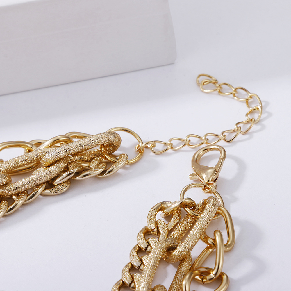 Retro Hip Hop Simple Multilayer Hollow Thick Necklace