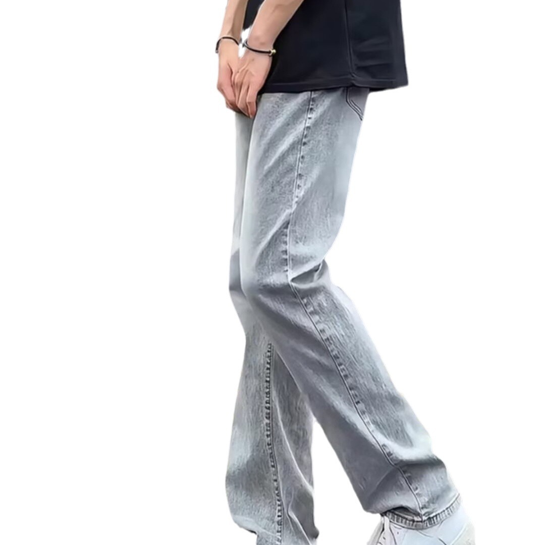 Estilo caliente estilo vibe casual cleanfit micro-cuerno pantalones vaqueros pequeños rectos de la calle alta de color sólido para hombres y mujeres