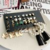 Black earrings, set, 2023, suitable for import, 6 pair