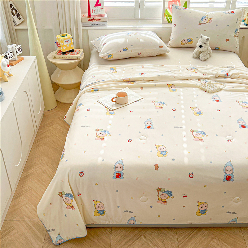 A級ベビー・マタニティグレード大豆繊維ニット綿夏用掛け布団、洗濯機で洗える夏用子供用薄掛け布団、ギフト用エアコン掛け布団